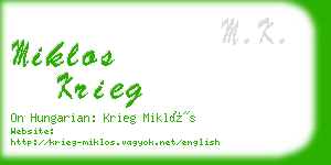 miklos krieg business card